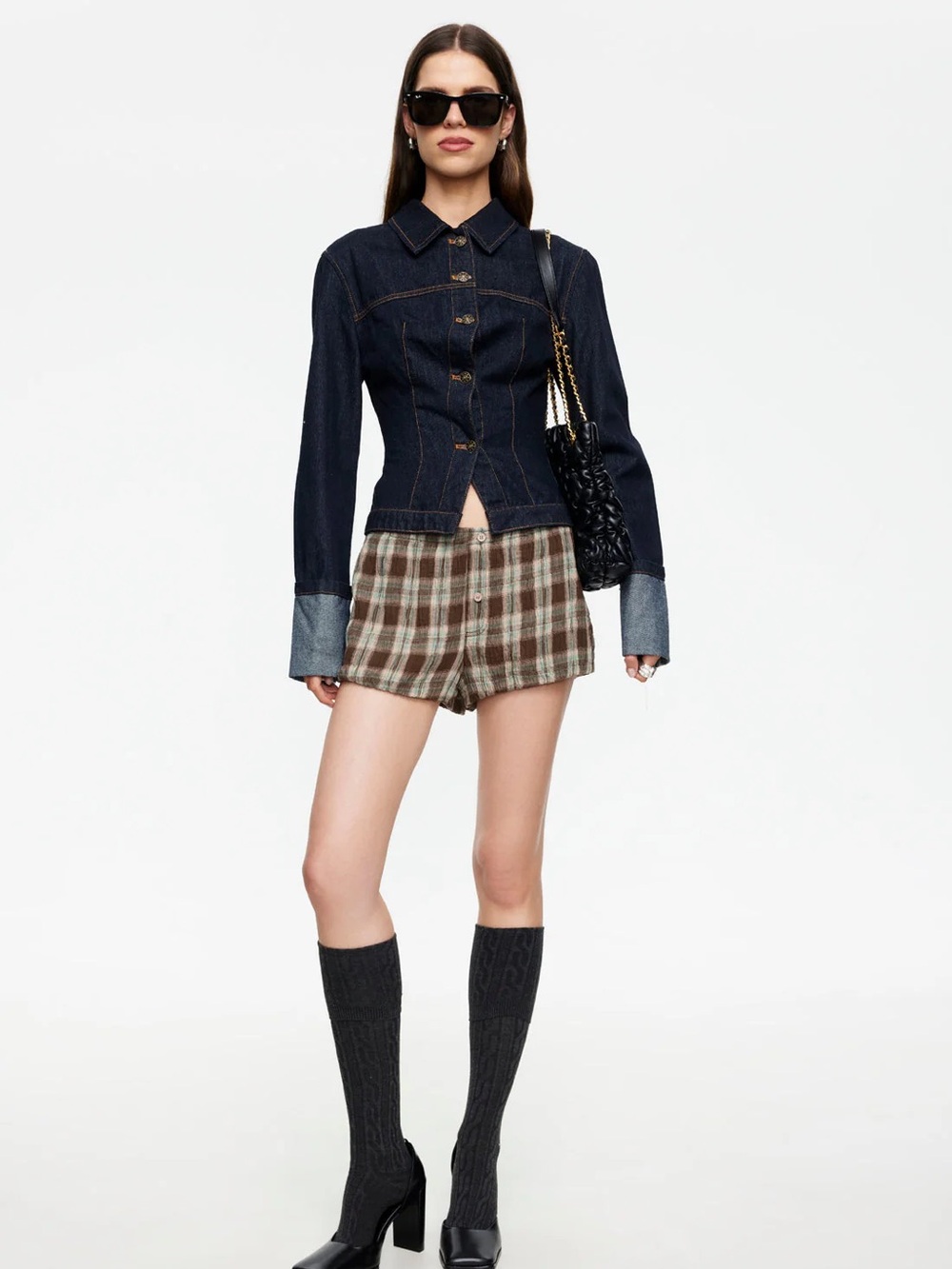 LIONESS | ODETTE BLOOMER | CHOCOLATE PLAID | 1F - Picture 2 of 6